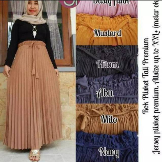 Rok Plisket Tali Lonceng Premium / Belia Pleated Skirt / Belia Jersey Moumbloe