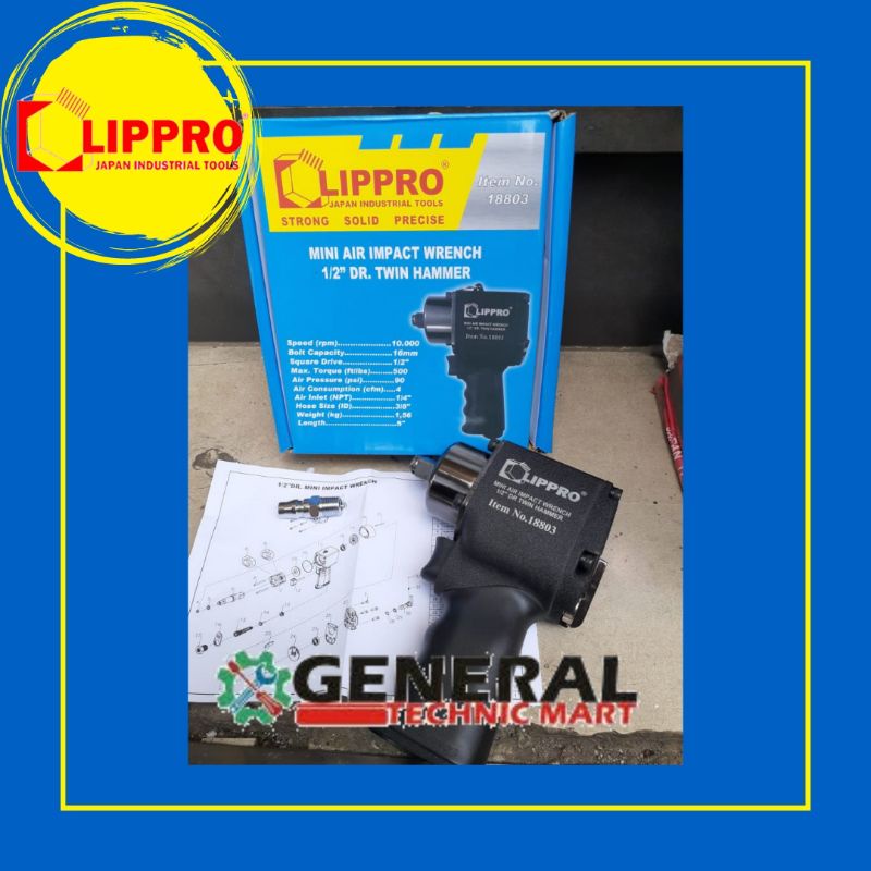 LIPPRO JAPAN Air Impact Wrench 1/2" DR TWIN HAMMER

