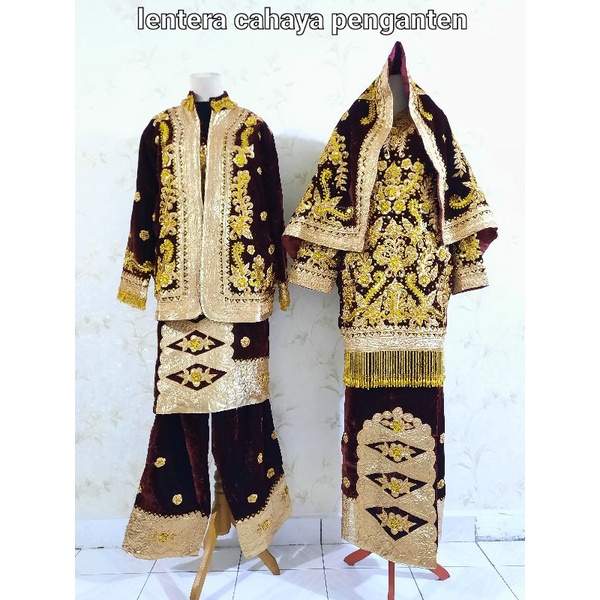 baju koto gadang minang dewasa set warna maroon baju pengantin minang baju adat baju anak daro