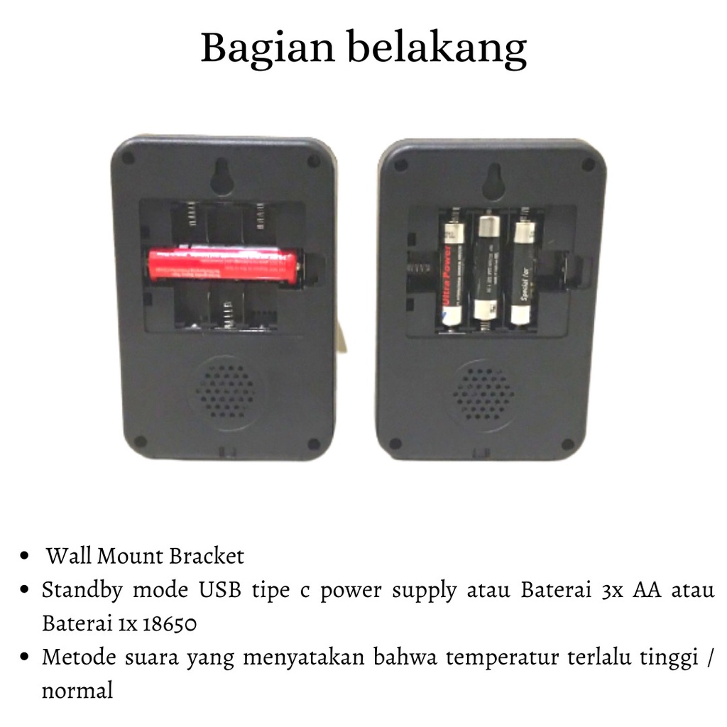 K3 PRO Handsfree LAYAR LCD Termometer Inframerah bahasa indonesia