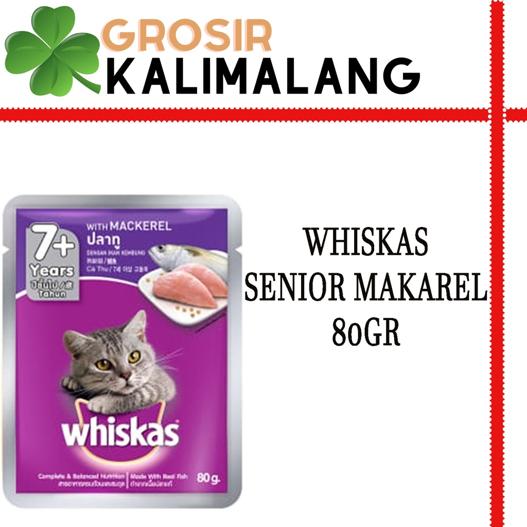 Whiskas Pouch Senior Makarel 80gr