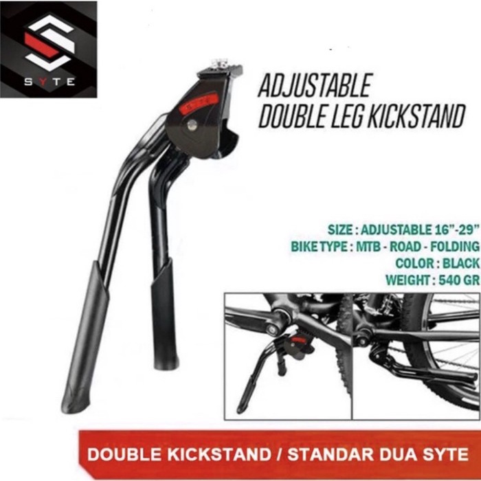 Standar tengah sepeda SYTE double kickstand lipat not Massload