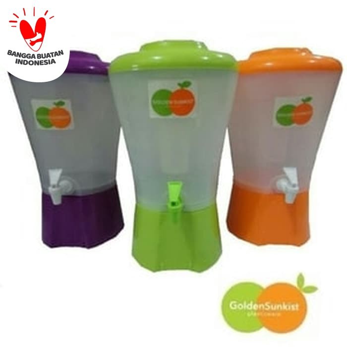 Golden Sunkist Water Drink Jar Dispenser Tempat Air Minum Cuci Tangan Set Gelas Plastik