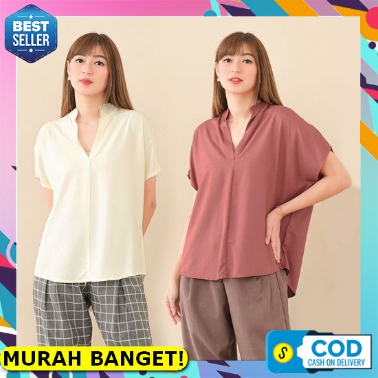 Kemeja Wanita Bigsize Jumbo Besar Oversize Korea Terbaru Cewek Hem Uni Afi - Ec - Kemeja Flanel Keme