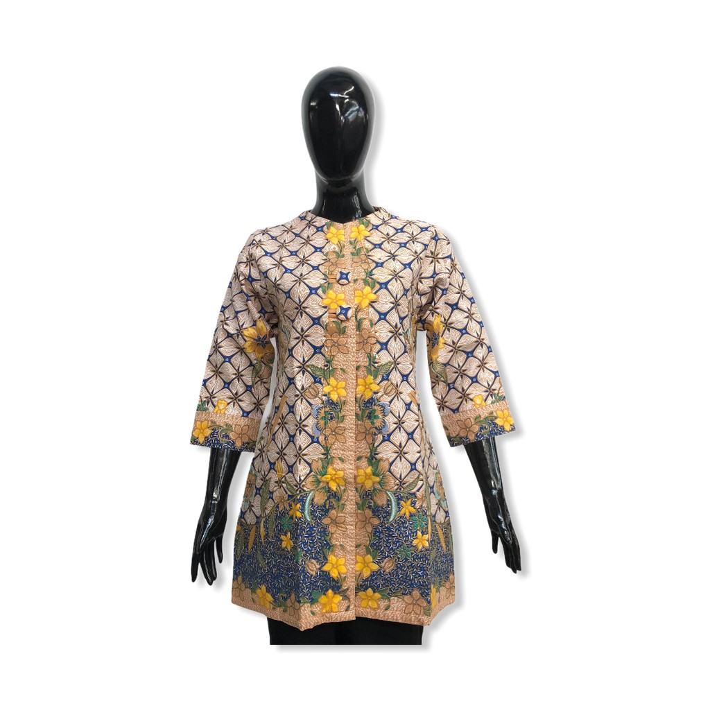 Exclusive Blouse Batik Kantor Lapis Furing Trikot Atasan Batik Usman Seragam Batik Grosir Murah