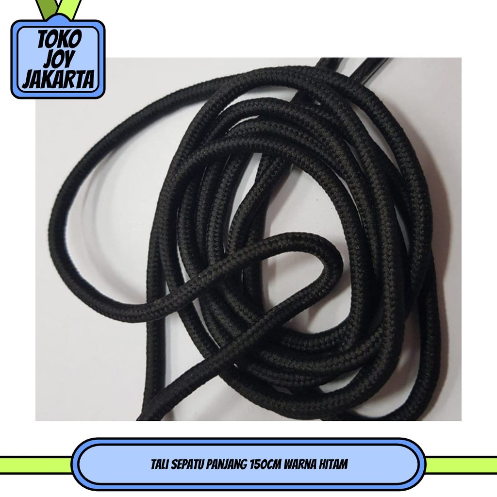 tali sepatu panjang 150cm warna hitam