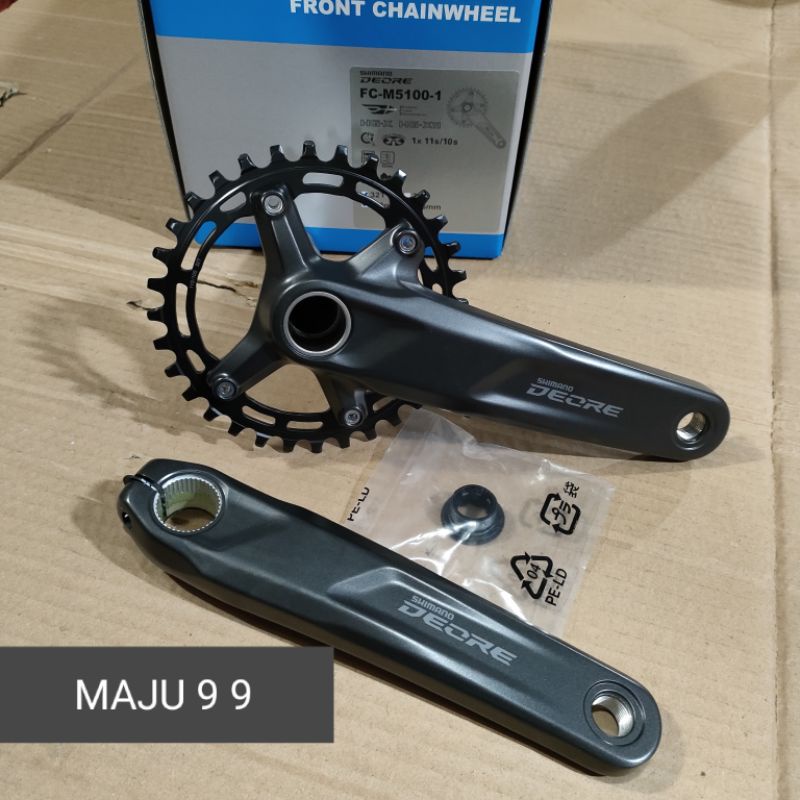 Crankset Shimano Deore M5100 32T Hollowtech 2 Single Crank Set Mtb Original