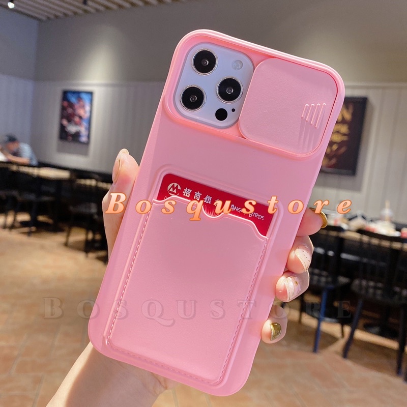 CASE REALME C21Y/ C21/ C2/ C1/ REALME 2PRO/ REALME U1 / SOFT CASE MACARON SLIDE CAMERA PLUS SLOT CARD HOLDER