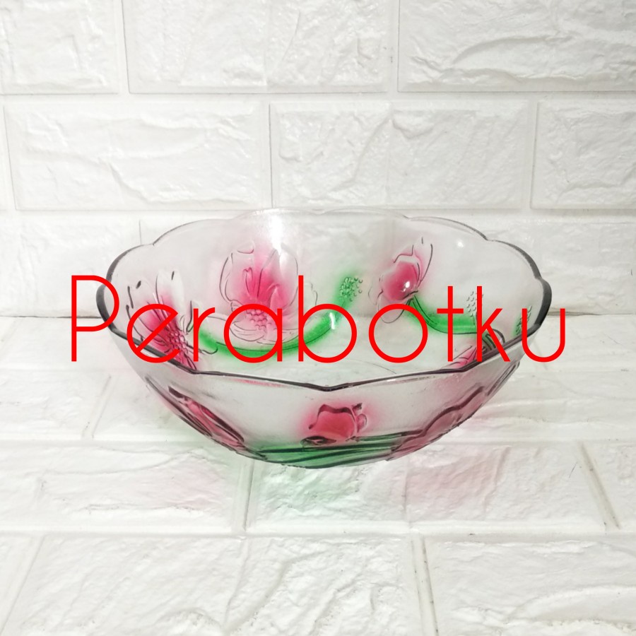 [KHUSUS INSTAN] Mangkok Kaca Motif RMB 2300 Warna / Mangkuk Saji Besar