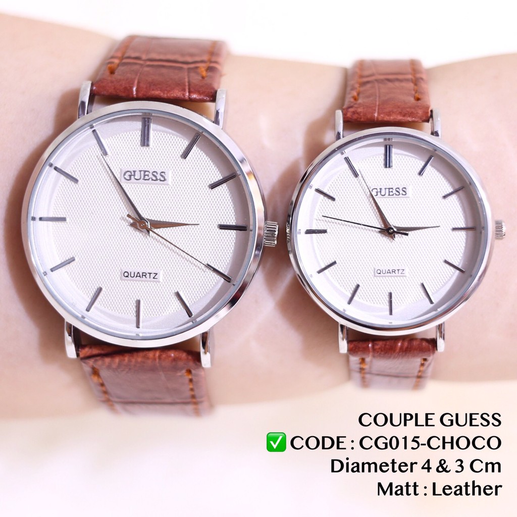 Jam tangan murah Couple pria wanita tali kulit leather CG015