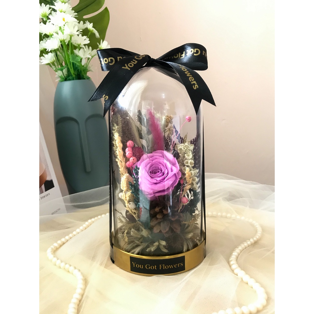 Preserved Flowers Glass Dome