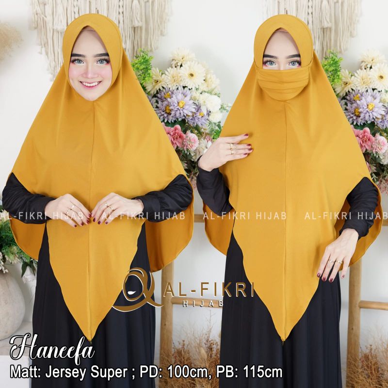 hijab terbaru bahan jersy super plus masker bisa COD hijab sar,i hijab jumbo bergo HANEEFA