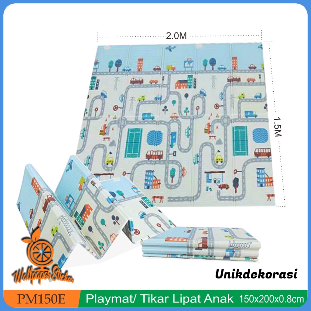 Playmat Import Matras Bayi Empuk playmate Premium Motif Bolak Balik Tebal 0.5cm Double Pad 2 karpet Kartun Unikdekorasi