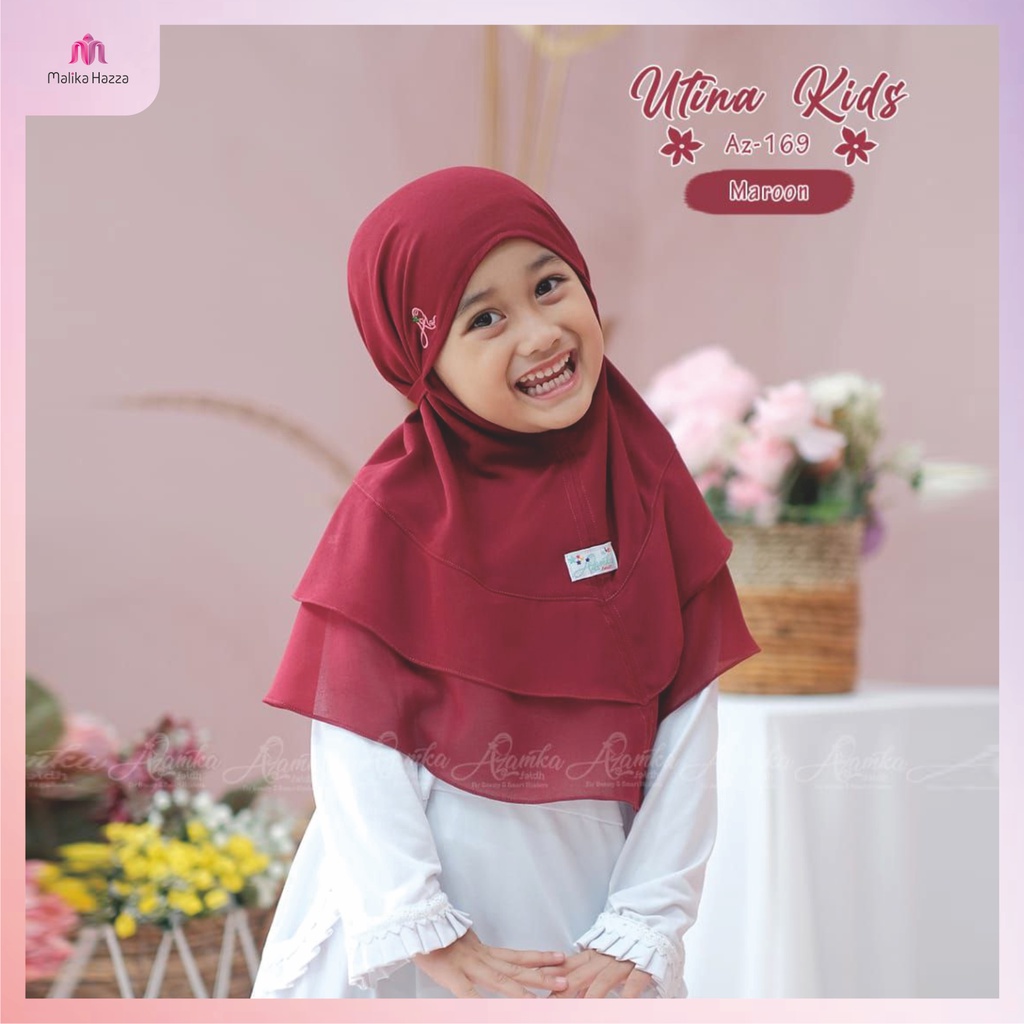 Jilbab Anak Utina Kids By Azamka Hijab Bahan Babydoll Premium
