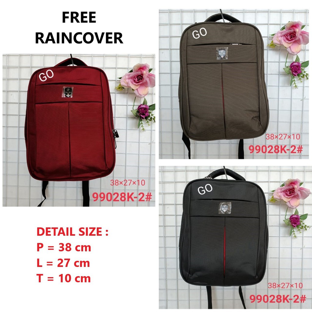 gos PALO ALTO TAS RANSEL Laptop Free RainCover Tas Punggung Pria Wanita Original