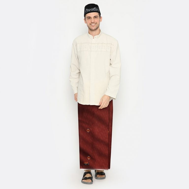 Sarung ATLAS Premium 770 Songket Gerimis Coklat