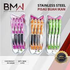 Pisau Stainless Steel Motif Ikan / Pisau Set Mini 12 Pcs / Pisau Dapur Buah