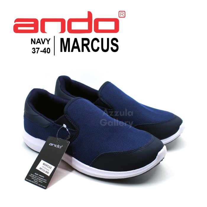 READY Sepatu Slip On Pria-Ando Marcus Navy - 38 MURAH