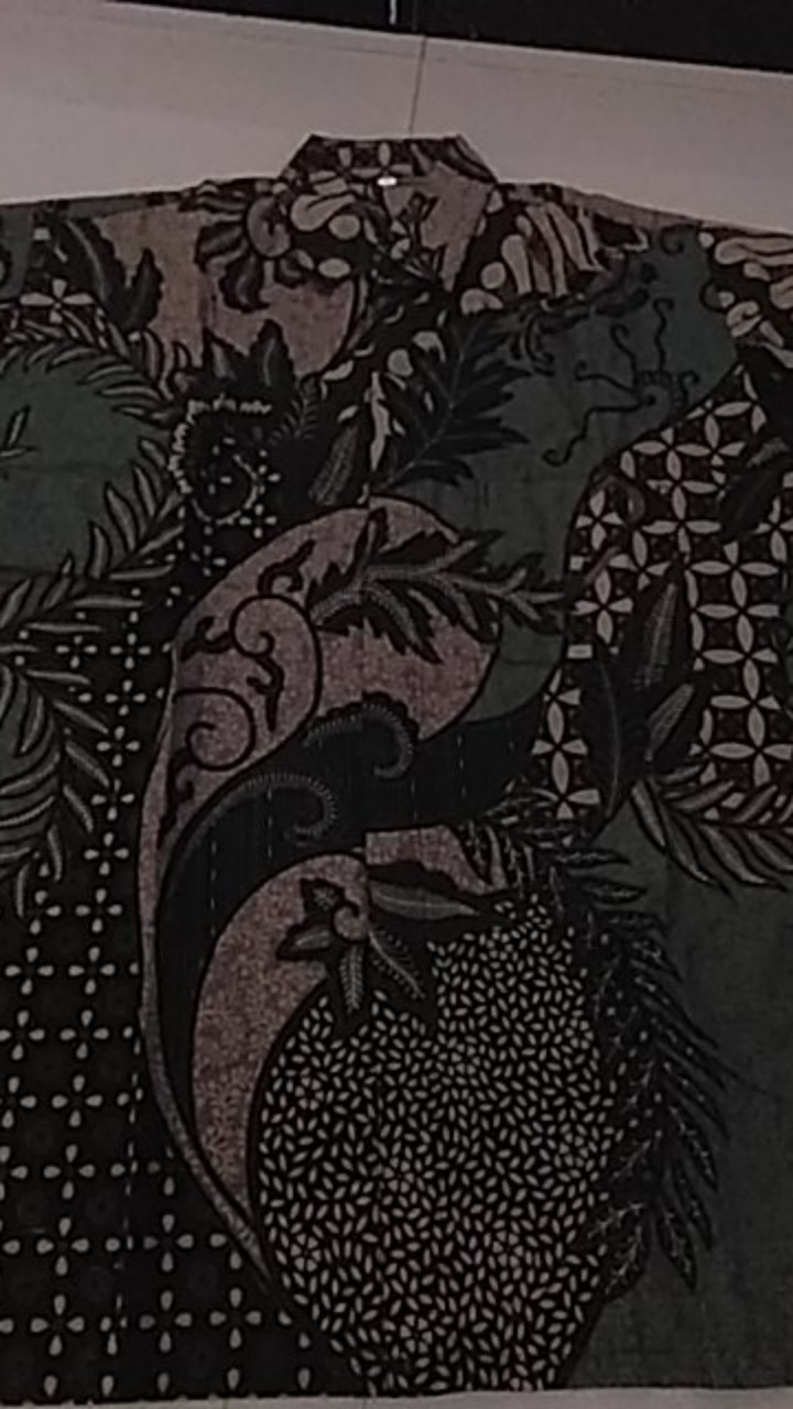 Kemeja Batik Pria Lengan Panjang Size M L Xl Xxl  Bswart Batik Hrb026 Kenongo Hem Panjang Padi