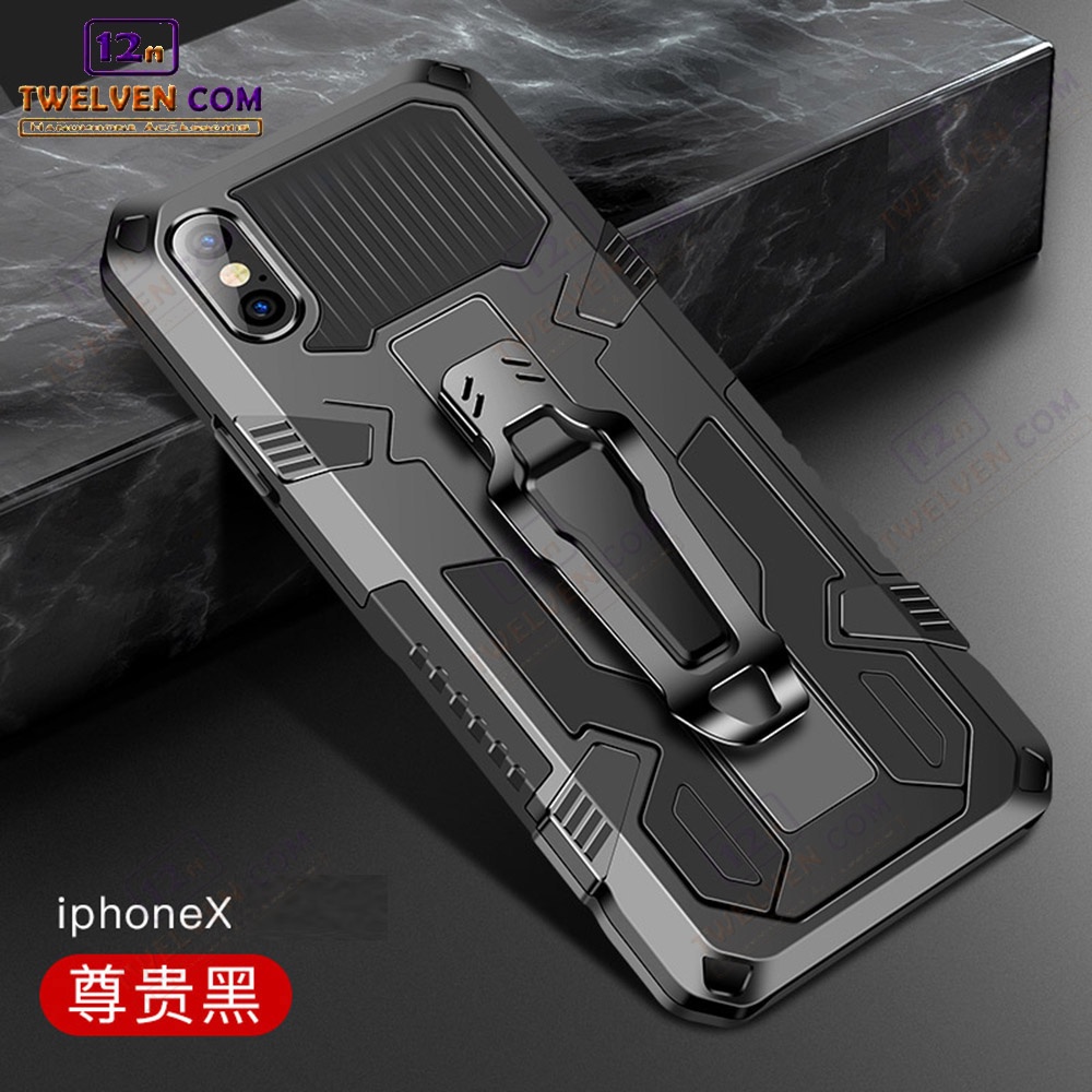 Case Shockproof iPhone X / XS Armor Hardcase Stand Clip