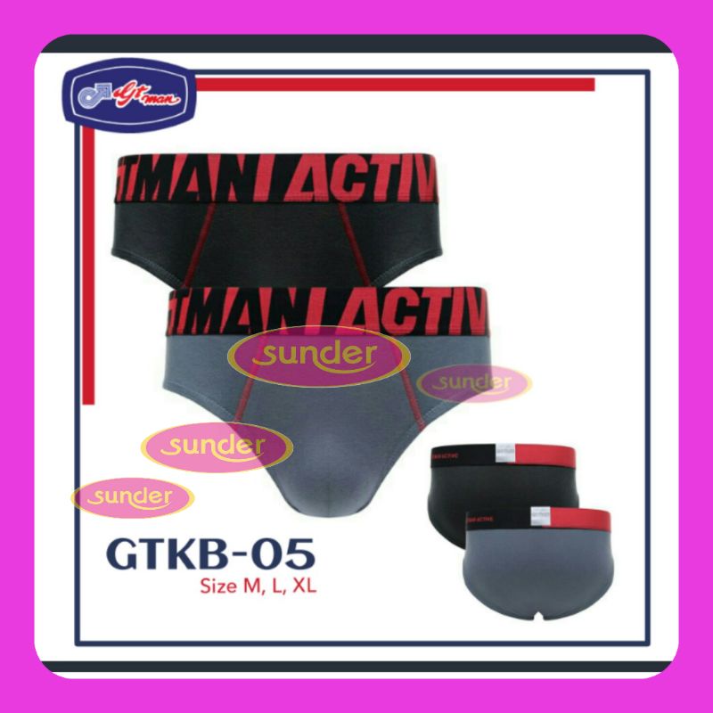 Isi 2 Celana Dalam GT Man Pria Dewasa Remaja GTKB 05 Premium Berkualitas Lusinan Awet Katun