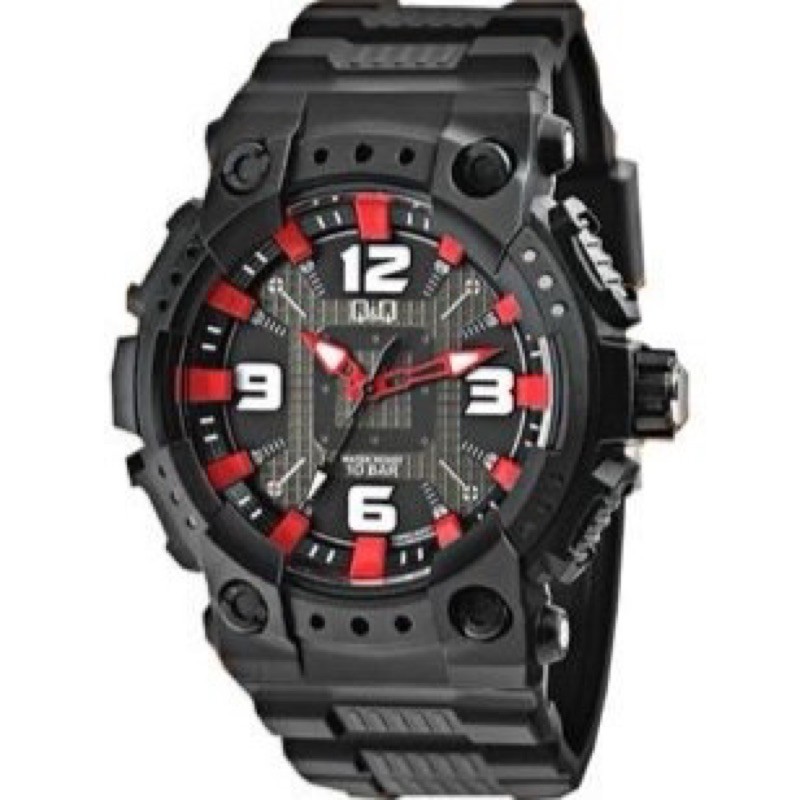 Q&amp;Q QNQ QQ Original Jam tangan Sport Pria - qq ori GW82J Series - Karet - Hitam Anti Air