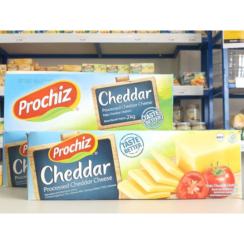 

Keju Prochiz Cheddar 2Kg / Keju Prochiz Biru / Keju Parut / Keju Cheddar