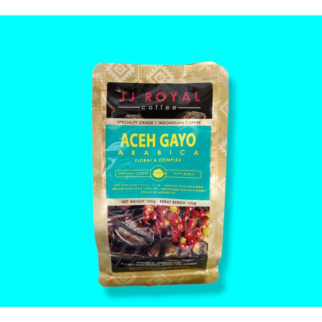 

JJ Royal Coffee Aceh Gayo Arabica Ground (Kopi Bubuk) Bag 100g