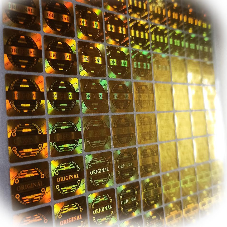 

Stok terbaru Stiker Hologram Kotak gold