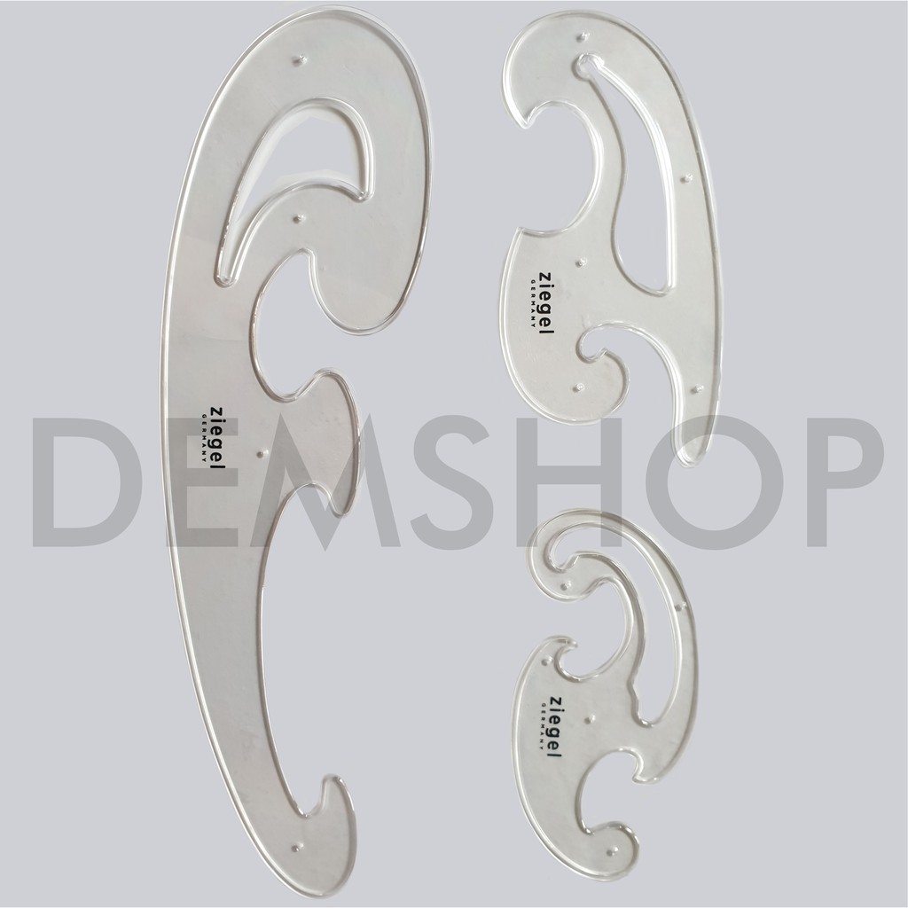 ZIEGEL 3 PCS FRENCH CURVE DRAWING SET / PENGGARIS KURVA