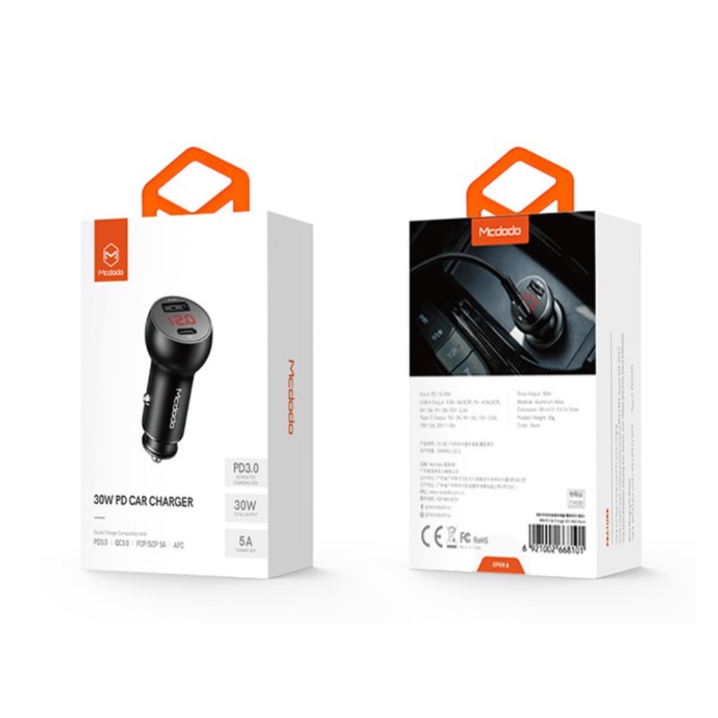 MCDODO CC-6810 Car Charger Mobil FAST Charging Dual Port 30W QC4.0 PD