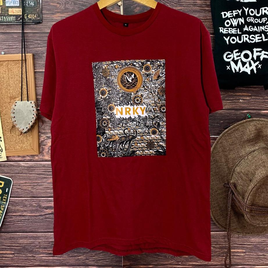 Best Seller kaos distro pria NRKY BATIK ready size M L XL baju kaos cowok atasan pria