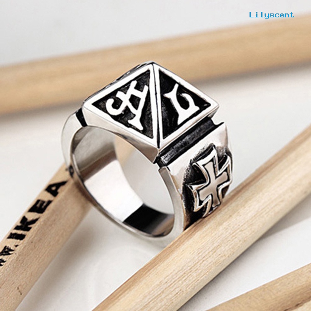 Ls Cincin Pria Bahan Titanium Steel Gaya Punk Untuk Hadiah Natal / Pesta Cocktail