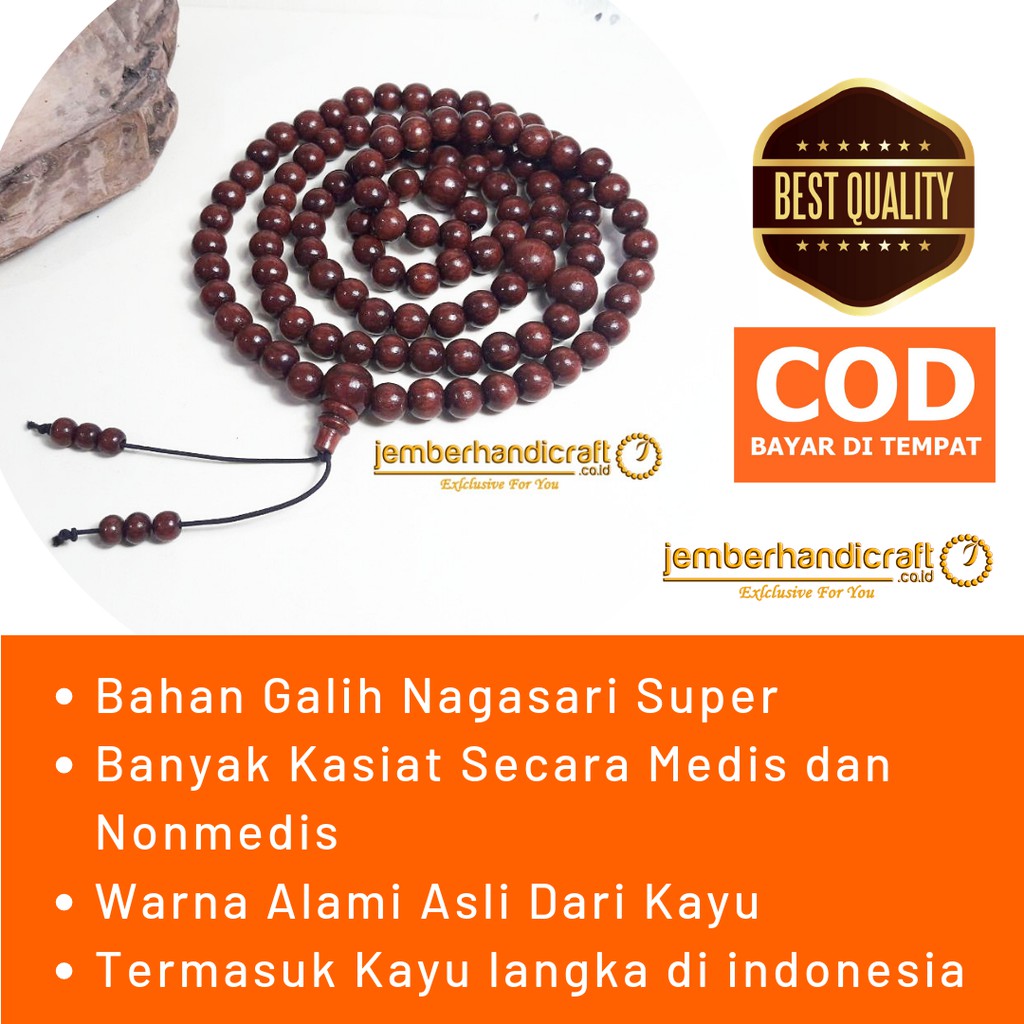 Tasbih Galih Nagasari Bertuah 108 | Tasbih Kayu Nagasari Buddha 108biji TENGGELAM