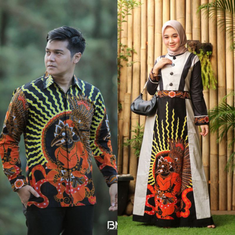 couple batik kombinasi | Gamis batik kombinasi modeen