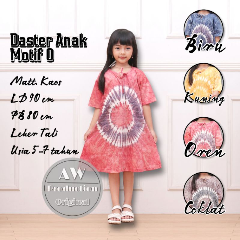 Baju Daster Anak Perempuan Motif Abstrak Jumputan Dress Midi Anak Kekinian Viral Termurah