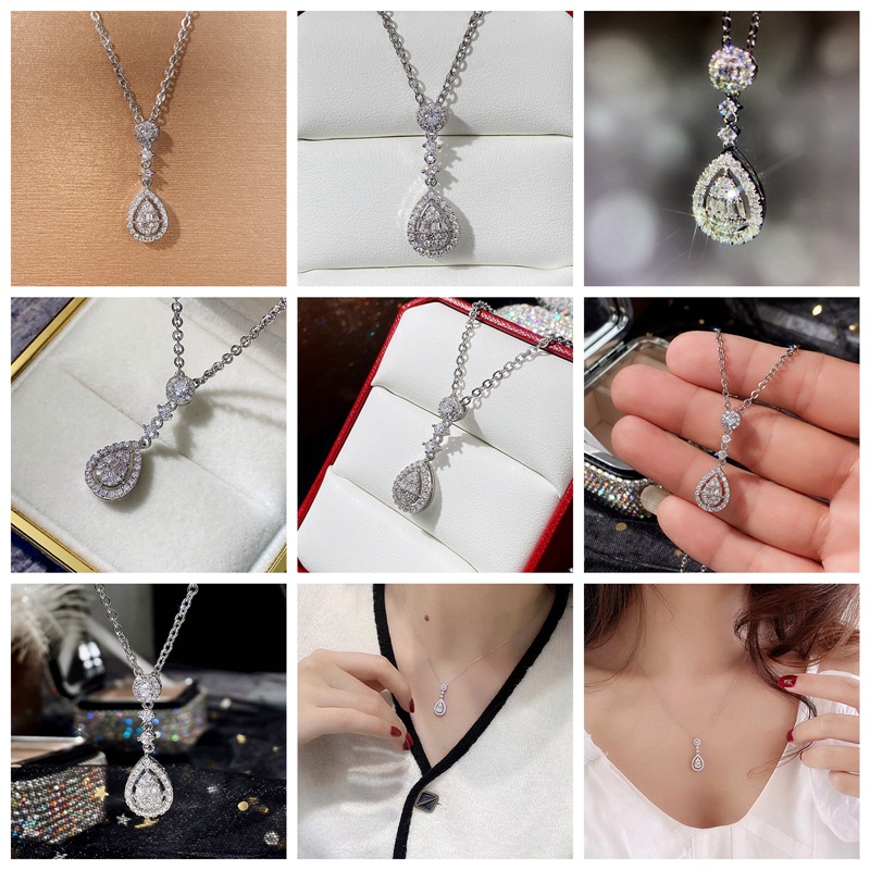 Fancyqube Kalung Liontin Wanita Warna Silver Untuk Pesta Pernikahan