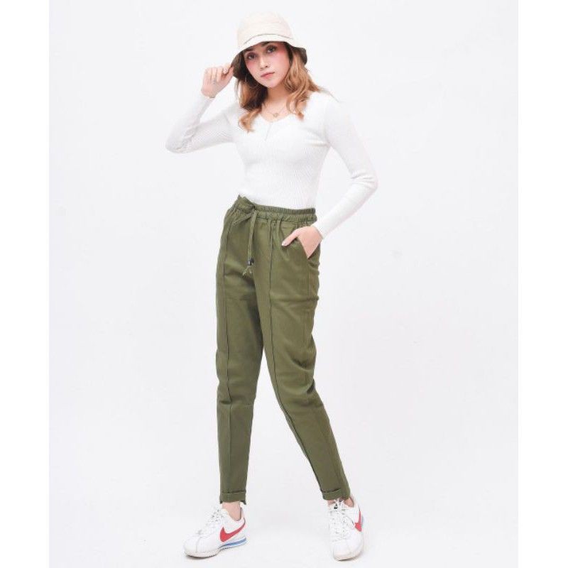 BAGGY PANTS STRETCH MELAR PREMIUM CELANA PANJANG PINGGANG FULL KARET CELANA WANITA JUMBO BIG SIZE CELANA JUMBO WANITA CURVY CELANA KANTOR WANITA