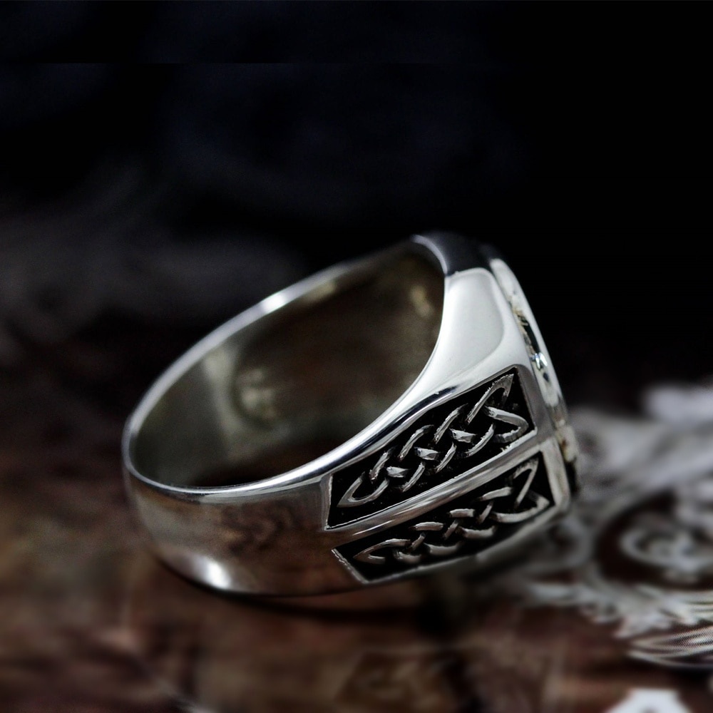 Valknut Viking Stainless Steel Symbol Ring Mens Norse Celtics Knot Rune Signet Rings Nordic Amulet Jewelry Size 7-14