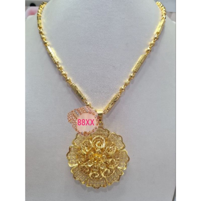 kalung & liontin bunga kendari lapis emas