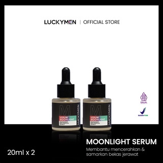 LUCKYMEN Serum Moonlight - 2 PCS Serum Moonlight - Mencerahkan dan Mengobati Jerawat / Mencerahkan Dan Bikin Glowing Nature reaction luckyman  Skincare Cowok Halal Luki man LakiMEN