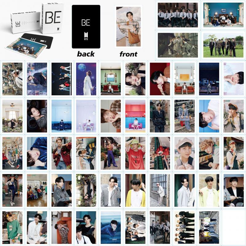 54pcs / box Kartu Lomo Foto HD BTS BE Album Untuk Koleksi