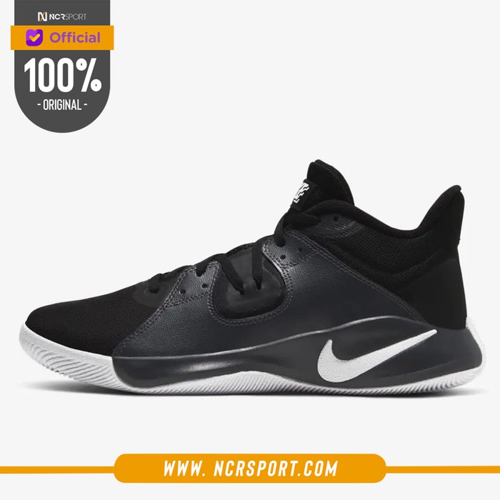 SEPATU BASKET NIKE FLY.BY MID BLACK WHITE ORIGINAL CD0189-001