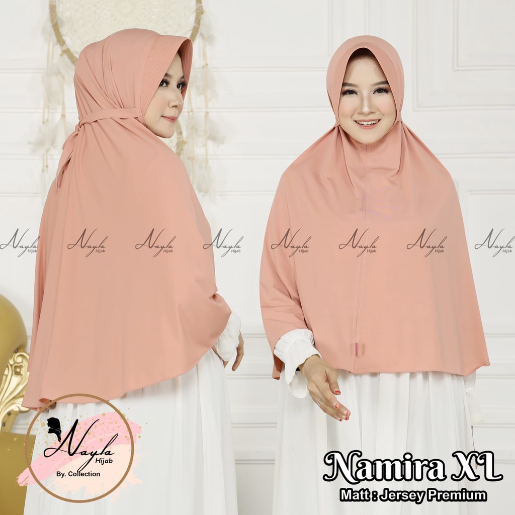 HIJAB INSTAN TERBARU MODEL NAMIRA SIZE XL KERUDUNG INSTAN BERGO JUMBO NAYLA HIJA'B