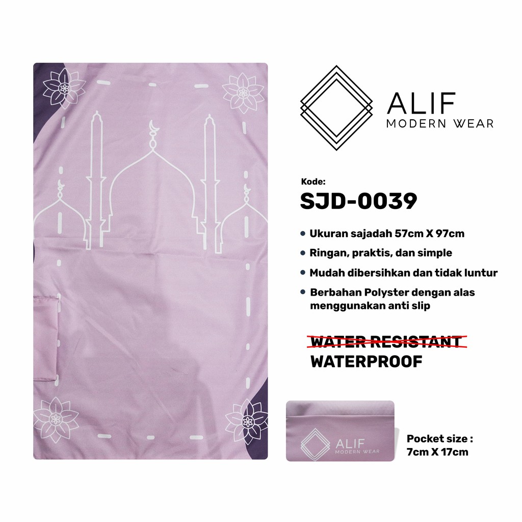 ALIF SAJADAH TRAVEL / SAKU / PORTABLE / WATERPROOF ( ALIF MODERN WEAR SJD-0039 )