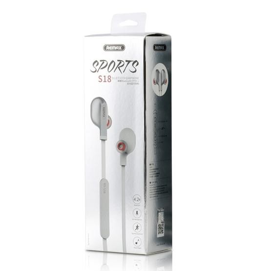 EARPHONE BLUETOOTH REMAX SPORTS RB S18 SILVER ORIGINAL GARANSI RESMI