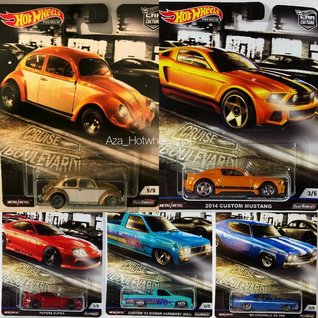 Hot Wheels Cruise Boulevard Set Car Culture Toyota Supra VwClassic Chevelle SS Custom Mustang Nissan