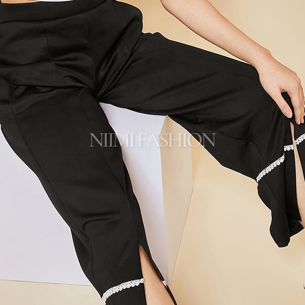 NIMI - Naomi Cullotes Celana Kulot Scuba Panjang High Waist Wanita