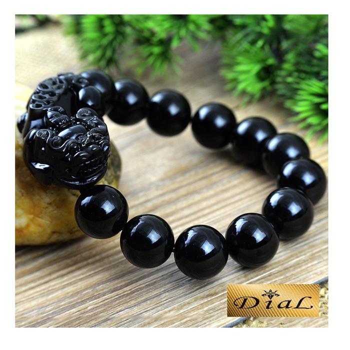 Gelang giok hitam Pixiu oxydian asli kesehatan terapi BLACK JADE CINA hoki keberuntungan bracelet