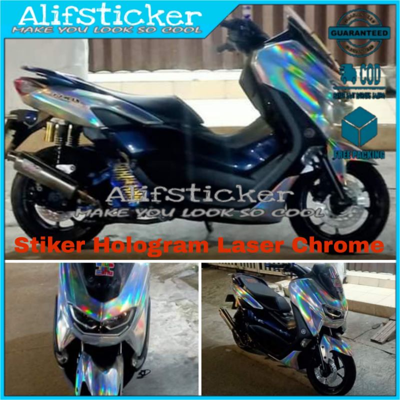 Stiker Hologram Laser Chrome  Skotlet Hologram Silver Skotlet Motor dan Mobil